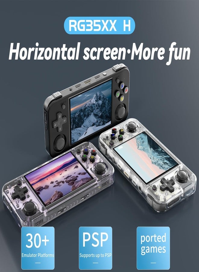 Voacle RG35XX H Retro Handheld Game Console , 3.5 Inch IPS Screen Linux System Built-in 64G TF Card 5528 Games Support TV Output (Black) - Image 2
